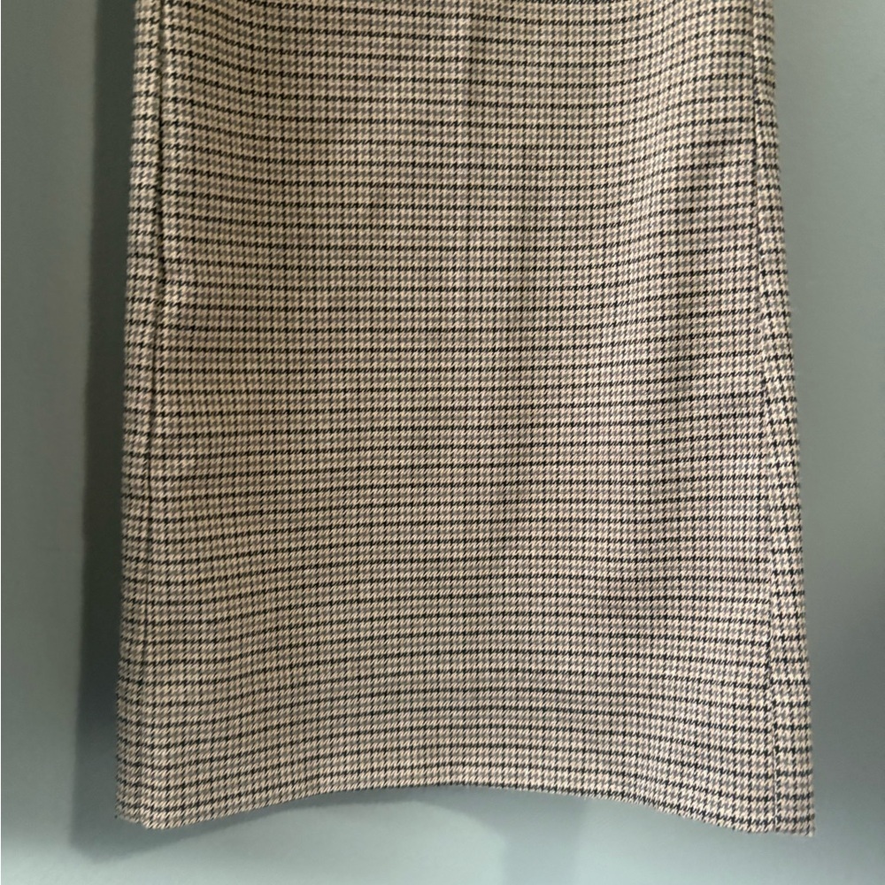 H&M size 2 Tan Wide Leg Plaid Effortless Coffee Business Women's Pants - Picture 4 of 8